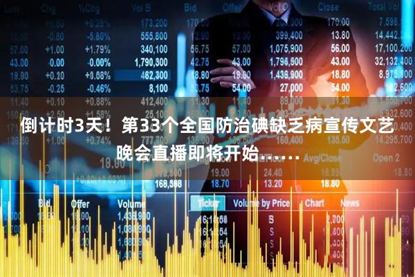 倒计时3天！第33个全国防治碘缺乏病宣传文艺晚会直播即将开始……