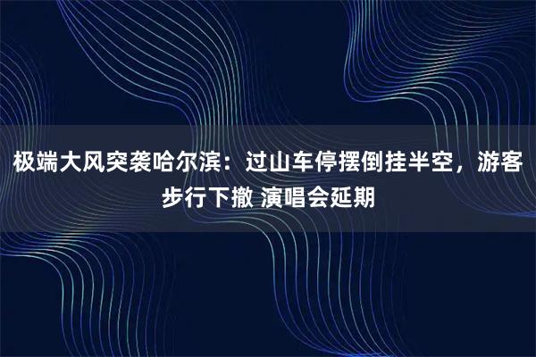 极端大风突袭哈尔滨：过山车停摆倒挂半空，游客步行下撤 演唱会延期